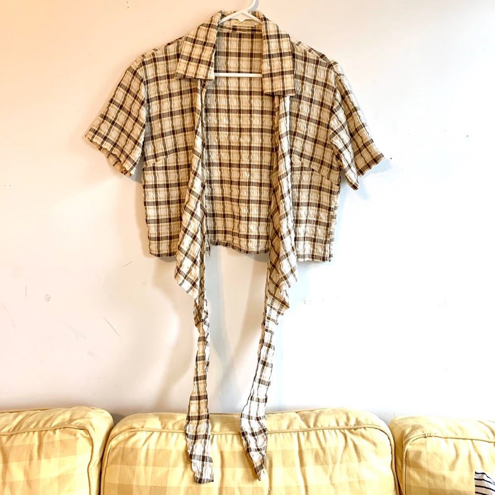 Vintage Plaid Crossover Adjustable Top - Picture 6 of 7